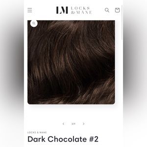Locks and Mane - Dark Chocolate Brown 12” long clip in hair extensions - NEW